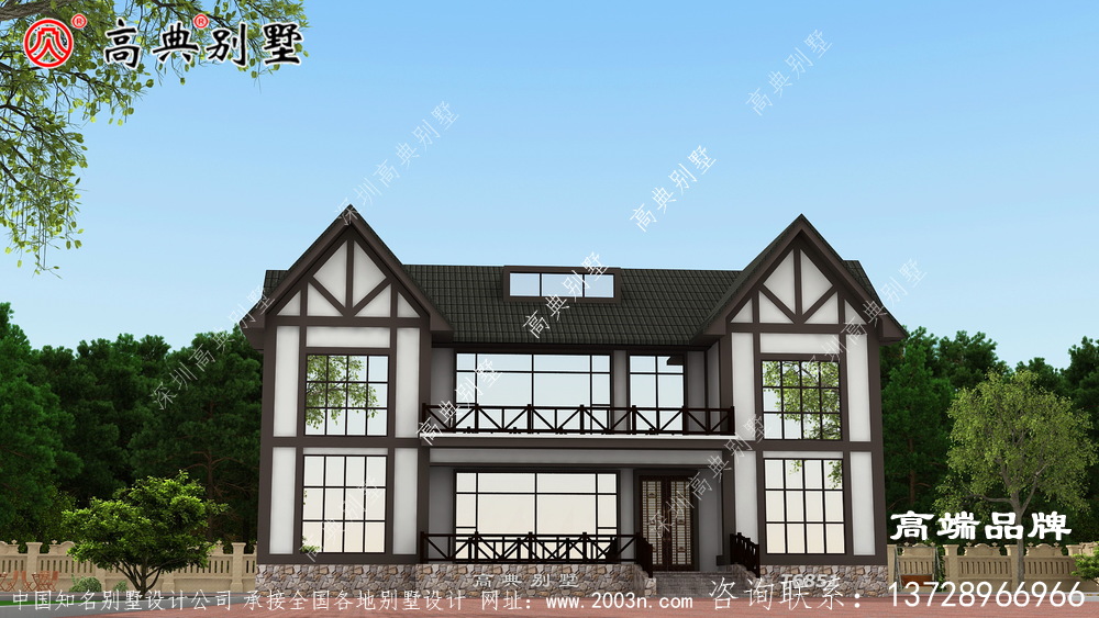 乡村经典欧式二层别墅住宅