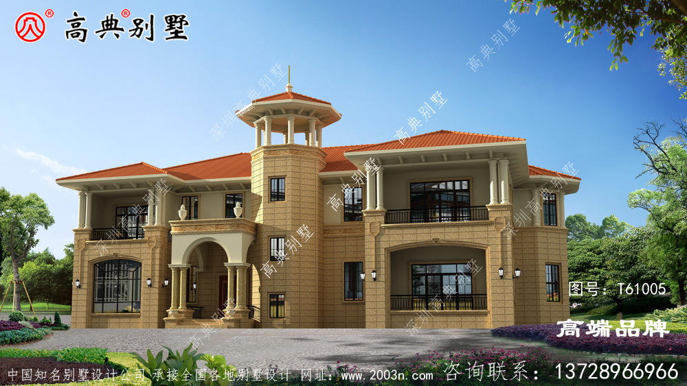 斜屋顶欧式风格乡村自建别墅住宅